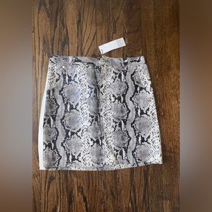 Vegan Faux Snakeskin Leather Skirt